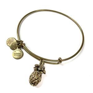 3/$30 Alex and Ani Gold Tarnished Pineapple Charm Bangle Bracelet